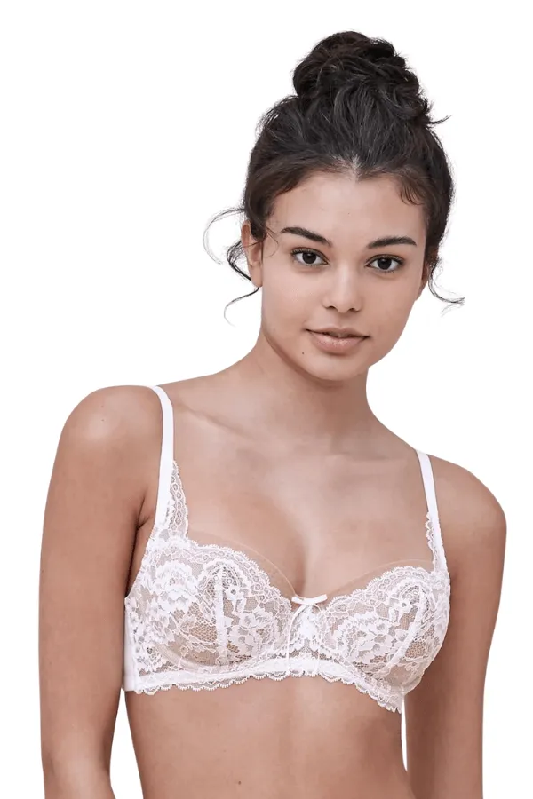 Minx Lace Balconette Bra - White