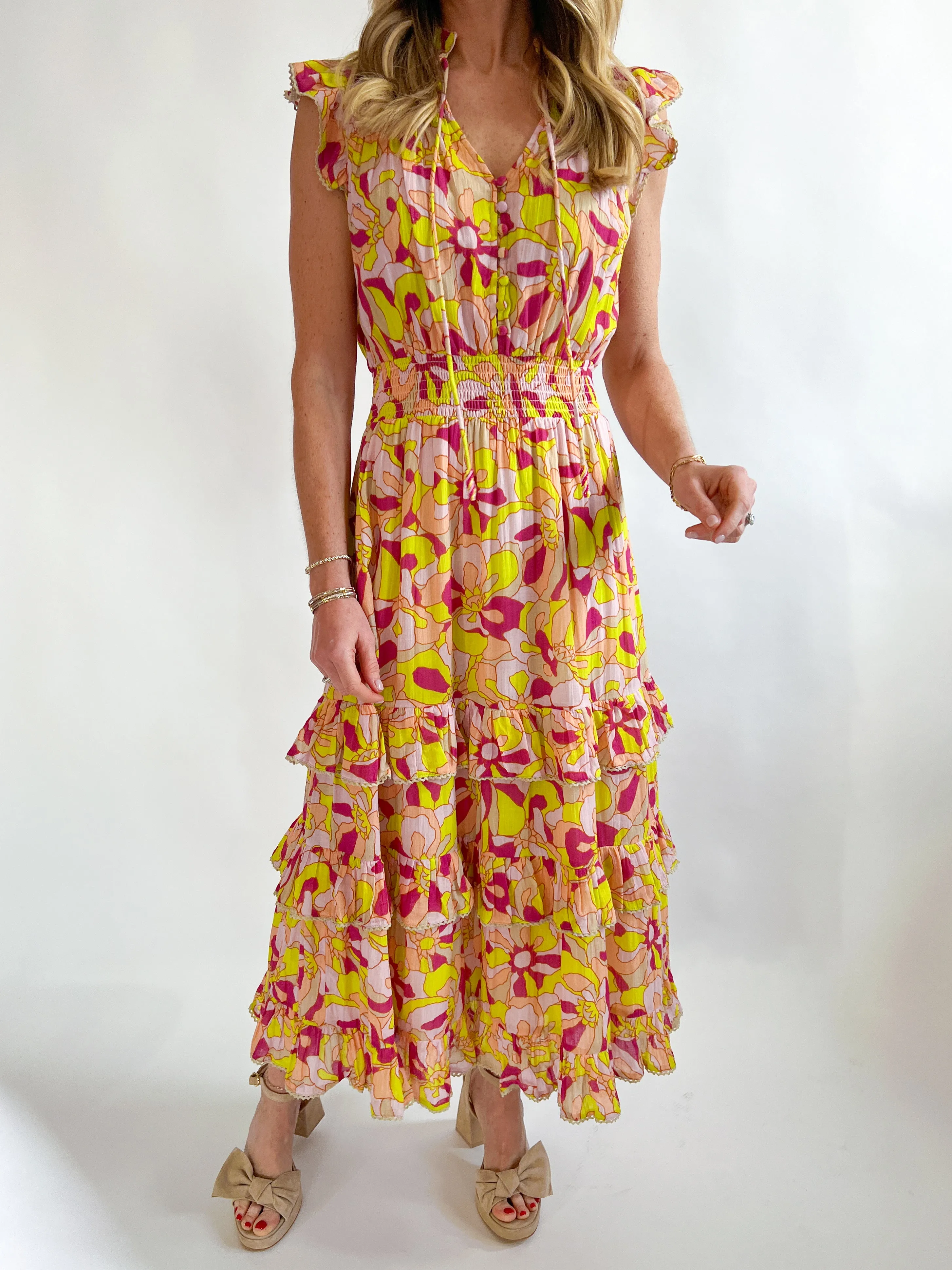 Misha Tropical Midi Dress
