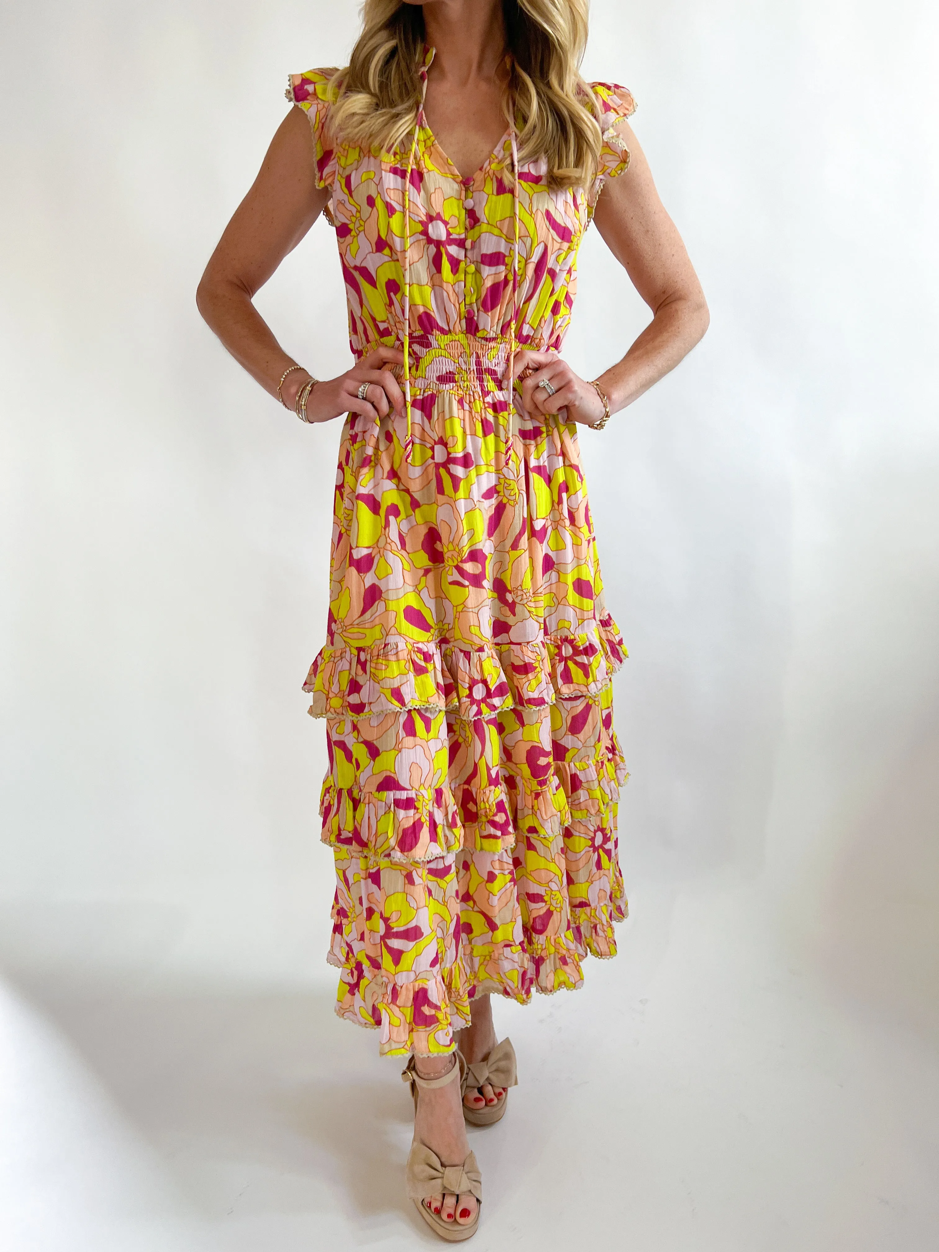 Misha Tropical Midi Dress