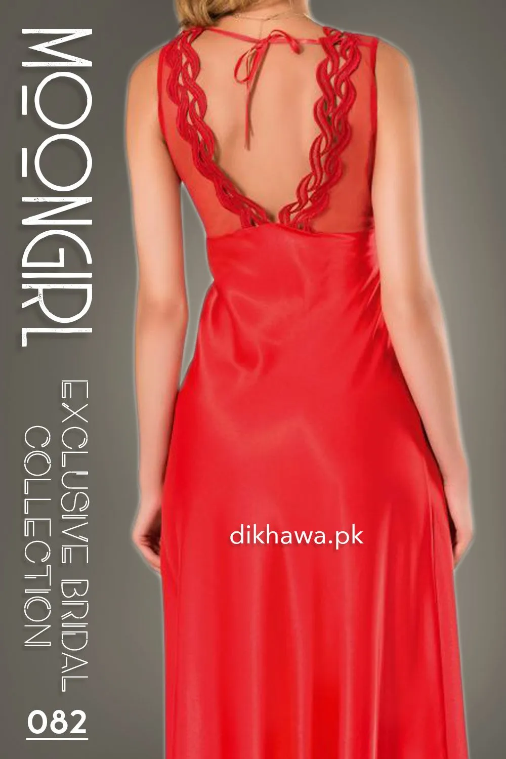 Moongirl - Exclusive Bridal 2Pc Long Nighty Set with Robe - Wedding Nightwear 082 - Turkish Brand