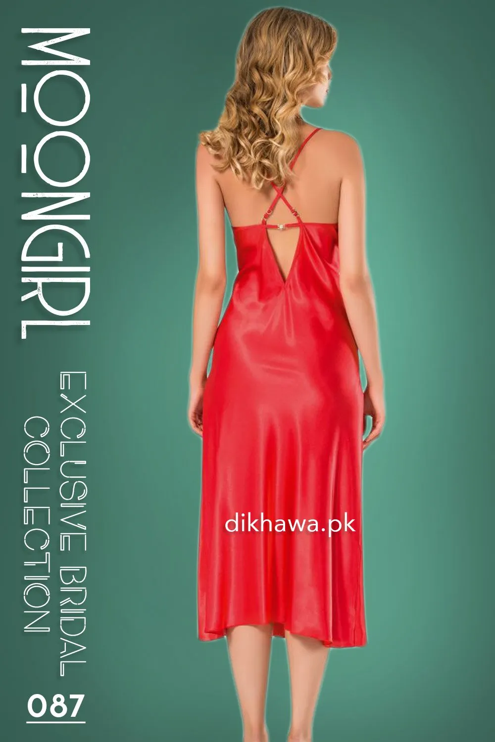 Moongirl - Exclusive Bridal 2Pc Long Nighty Set with Robe - Wedding Nighty Set 087 - Turkish Brand