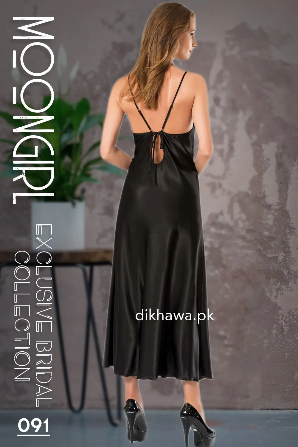 Moongirl - Exclusive Bridal 2Pc Long Nighty Set with Robe - Wedding Nighty Set 091 - Turkish Brand