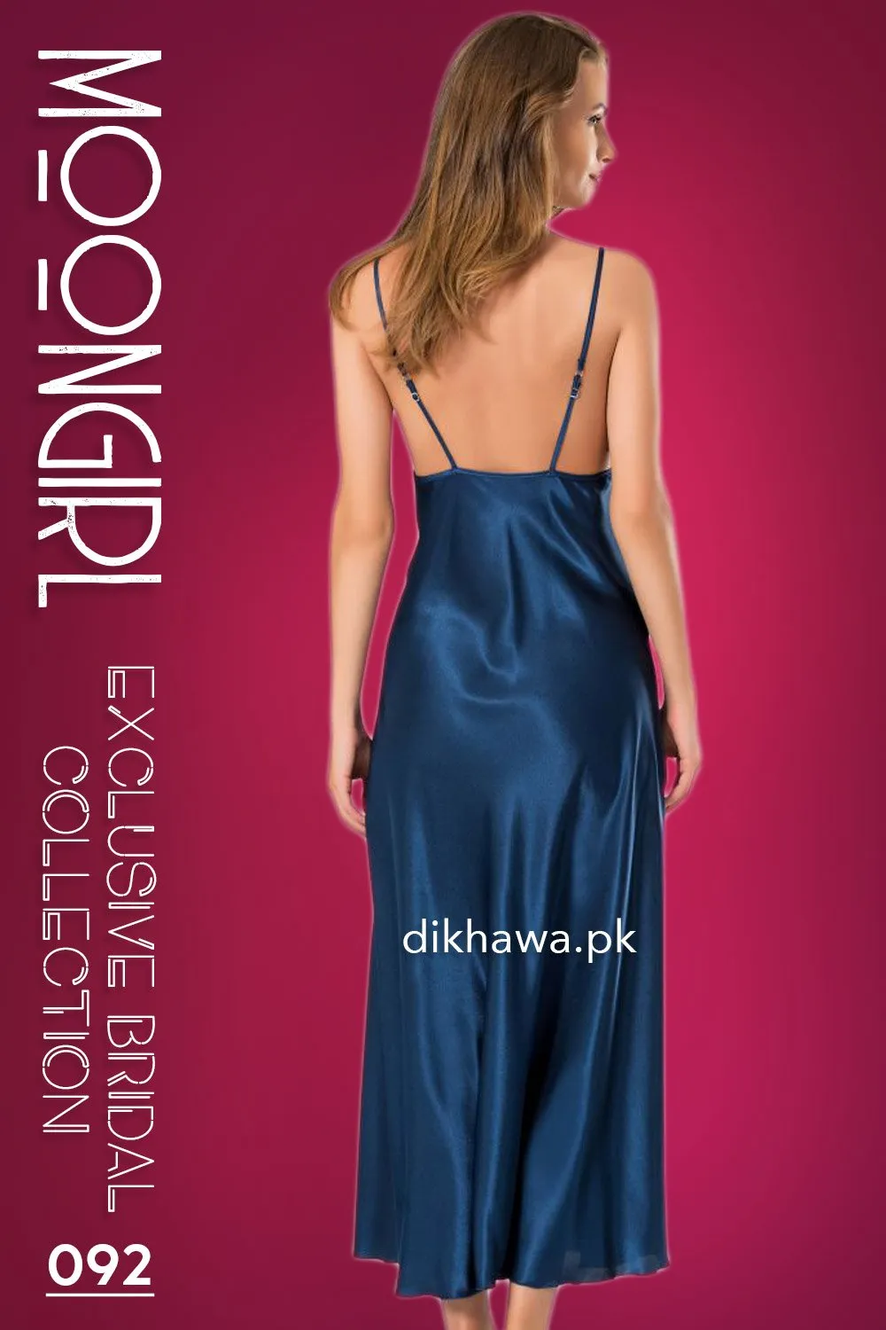 Moongirl - Exclusive Bridal 2Pc Long Nighty Set with Robe - Wedding Nighty Set 092 - Turkish Brand