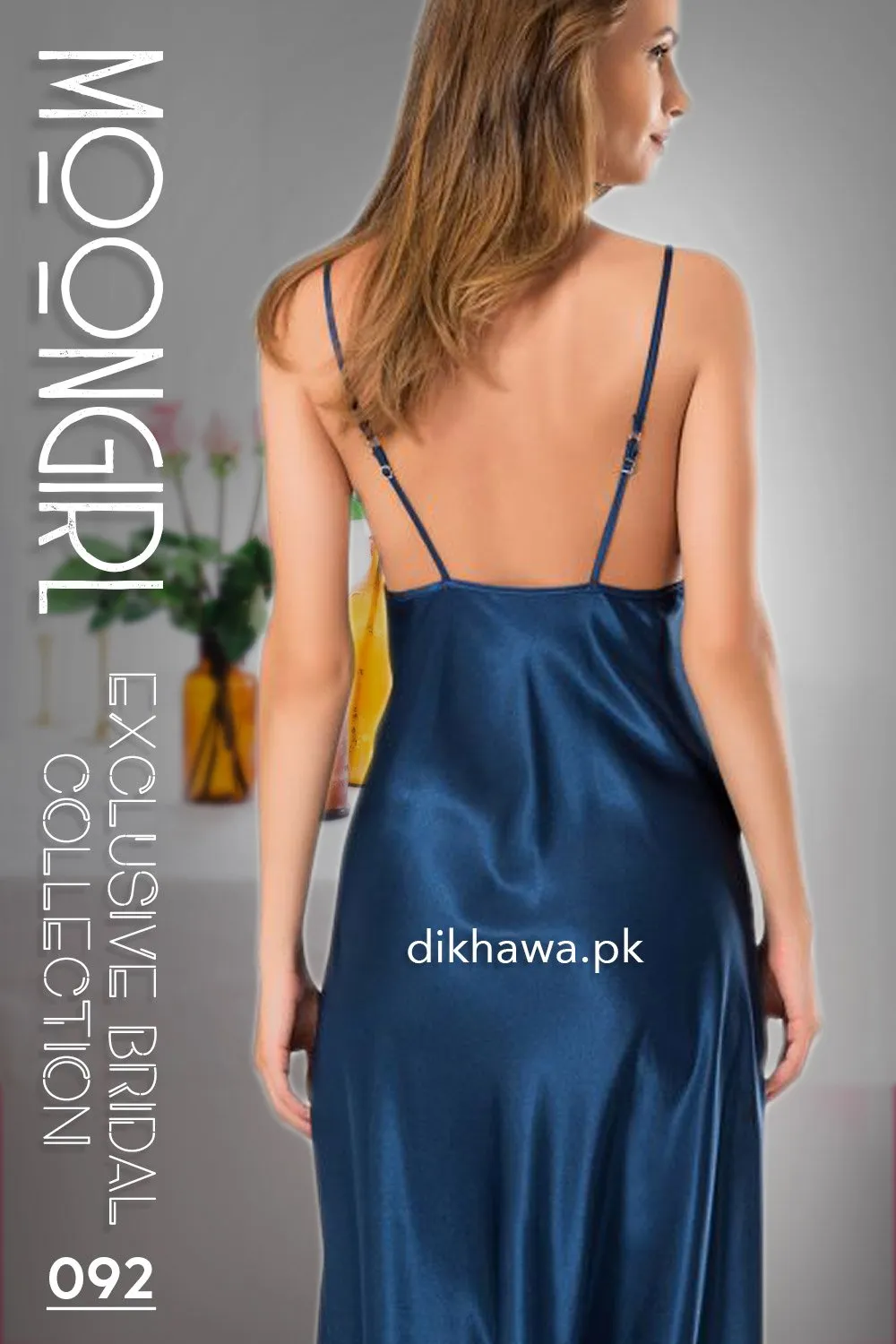 Moongirl - Exclusive Bridal 2Pc Long Nighty Set with Robe - Wedding Nighty Set 092 - Turkish Brand