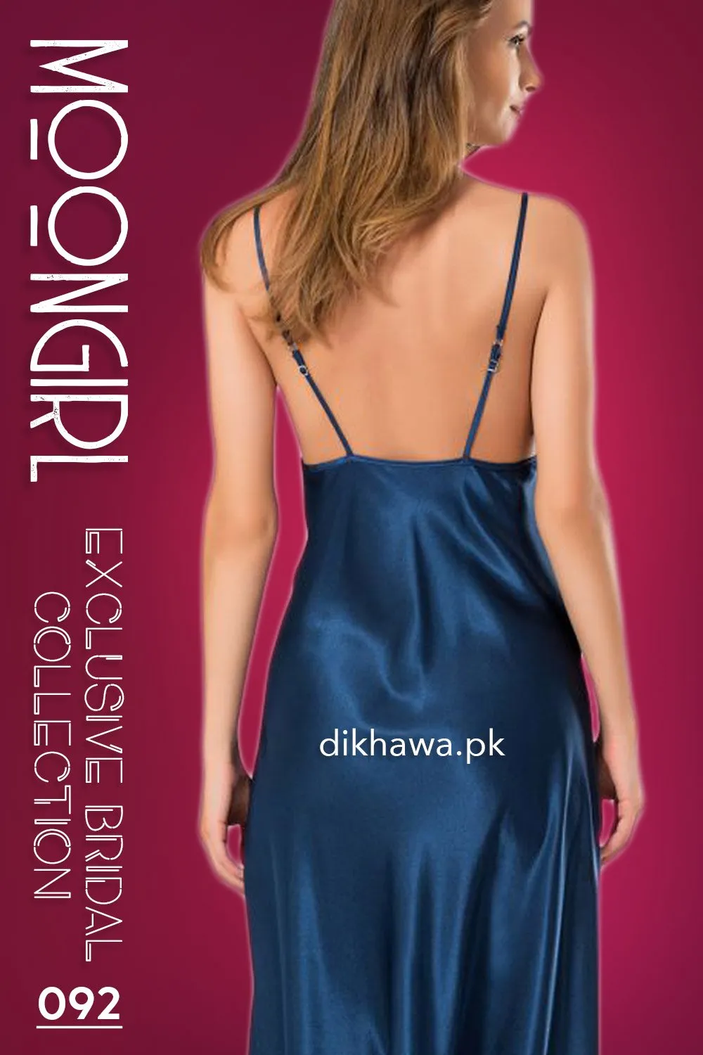 Moongirl - Exclusive Bridal 2Pc Long Nighty Set with Robe - Wedding Nighty Set 092 - Turkish Brand