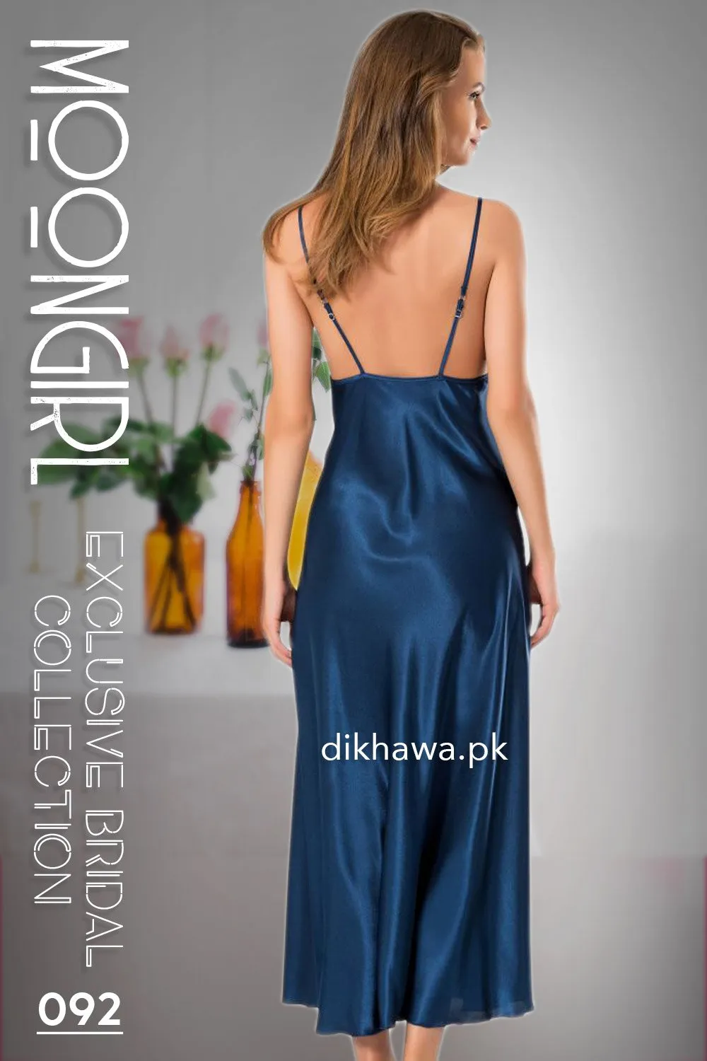 Moongirl - Exclusive Bridal 2Pc Long Nighty Set with Robe - Wedding Nighty Set 092 - Turkish Brand