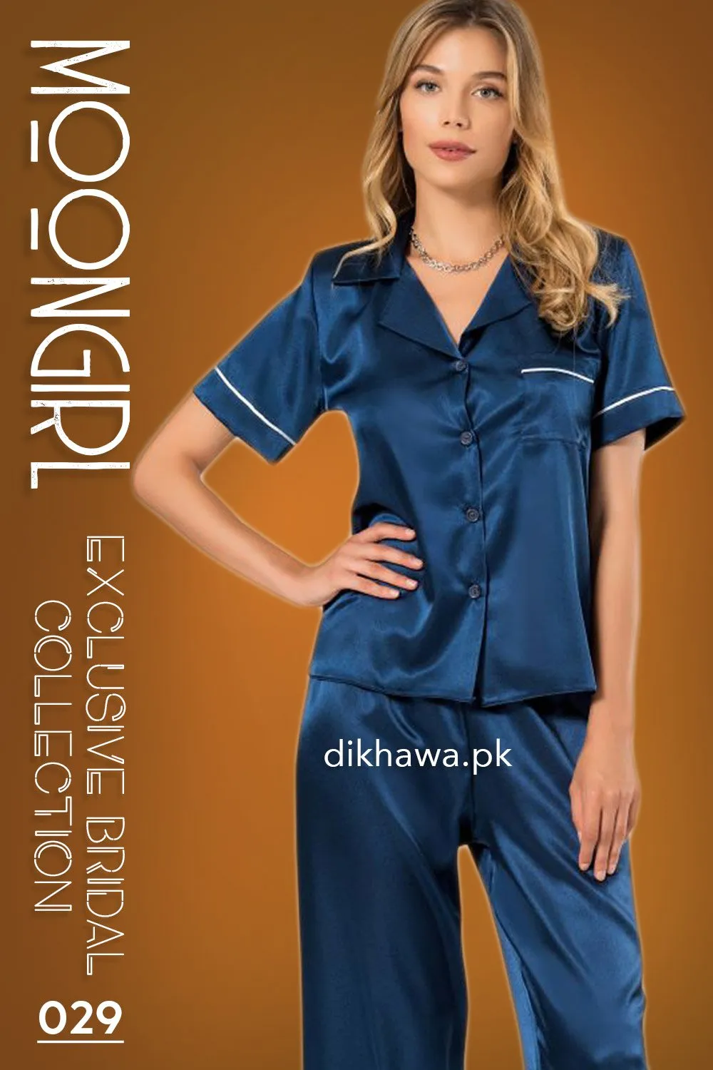 Moongirl - Exclusive Bridal 2Pc Pajama Set & Wedding Nightdress 029 - Turkish Brand