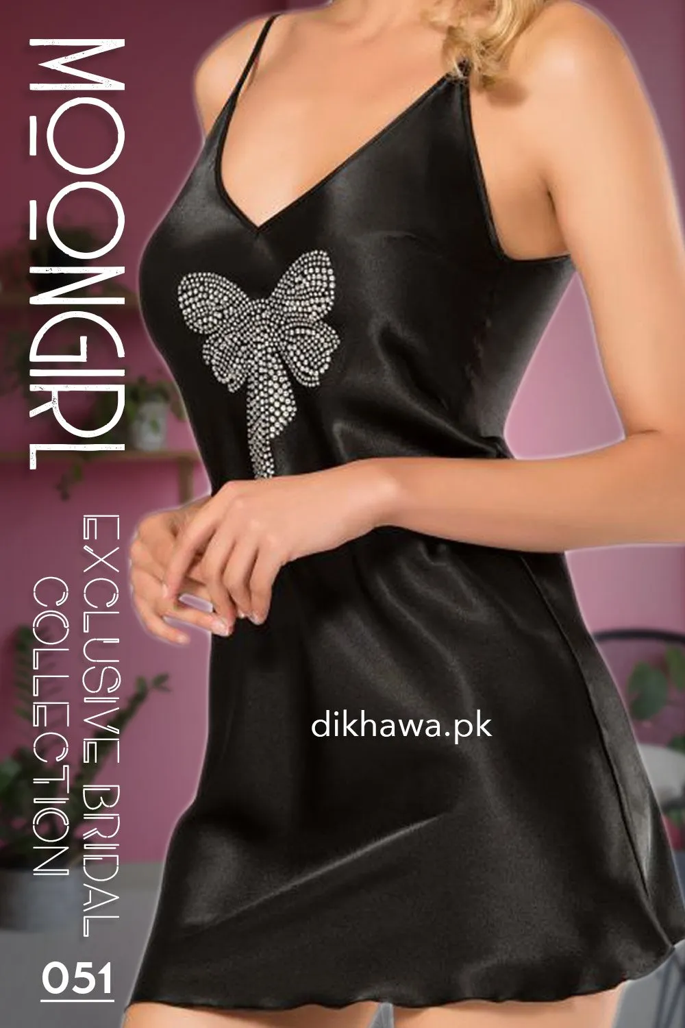 Moongirl - Exclusive Bridal 2Pc Short Nighty Wedding Honeymoon Nighty Set 051 - Turkish Brand
