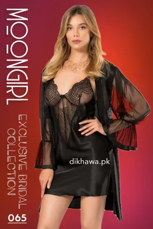 Moongirl - Exclusive Bridal 2Pc Short Nighty Wedding Honeymoon Nighty Set 065 - Turkish Brand