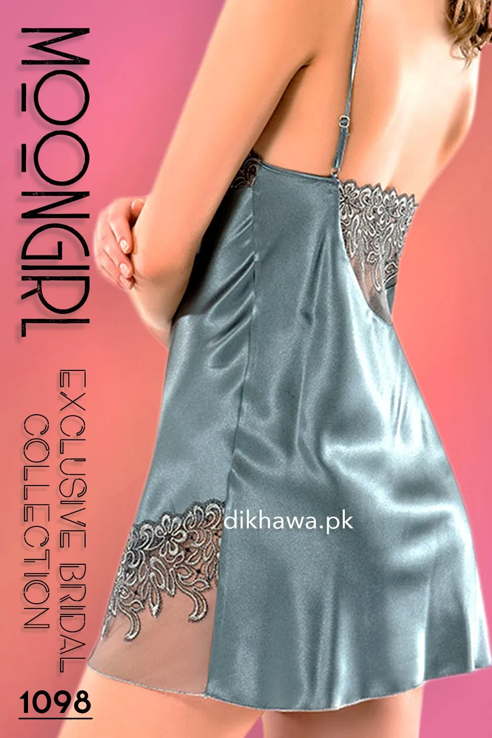 Moongirl - Exclusive Bridal 2Pc Short Nighty Wedding Honeymoon Nighty Set 1098 - Turkish Brand