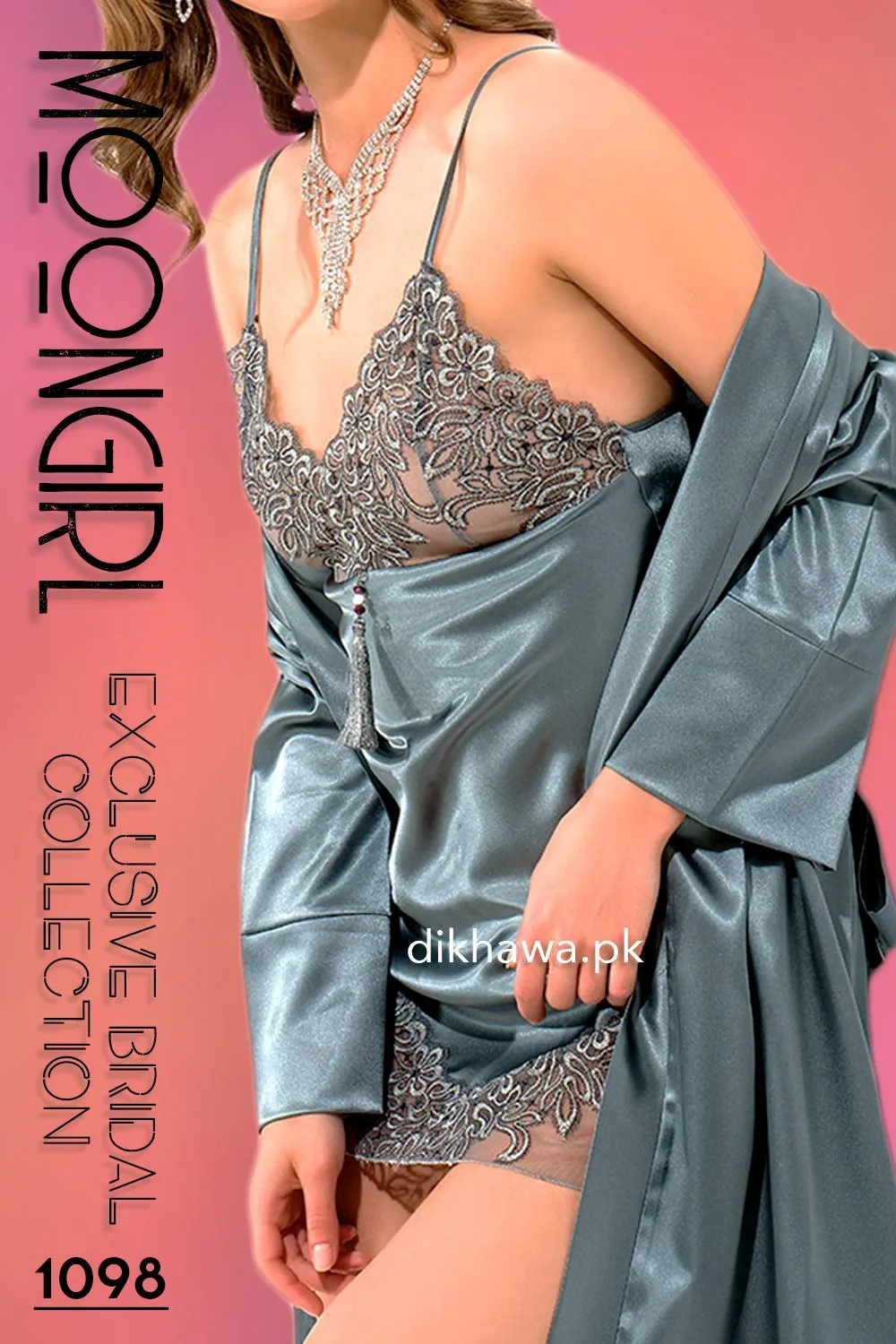 Moongirl - Exclusive Bridal 2Pc Short Nighty Wedding Honeymoon Nighty Set 1098 - Turkish Brand