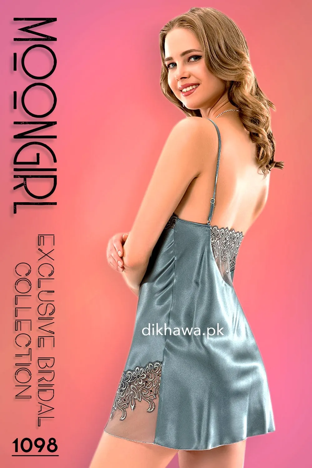 Moongirl - Exclusive Bridal 2Pc Short Nighty Wedding Honeymoon Nighty Set 1098 - Turkish Brand