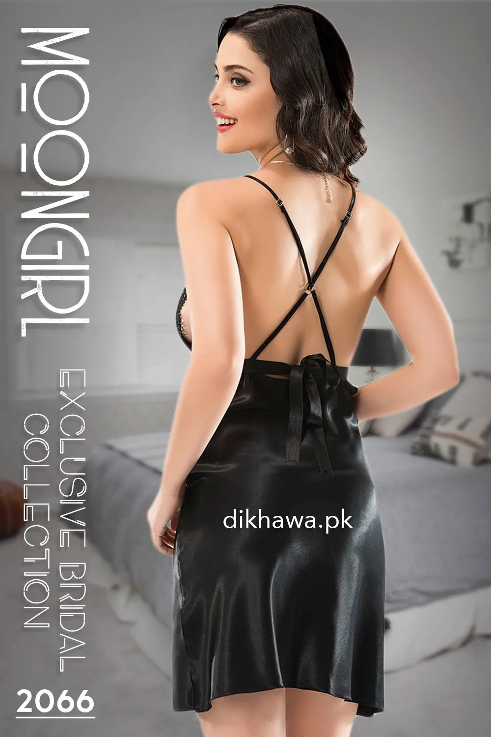 Moongirl - Exclusive Bridal 2Pc Short Nighty Wedding Honeymoon Nighty Set 2066 - Turkish Brand