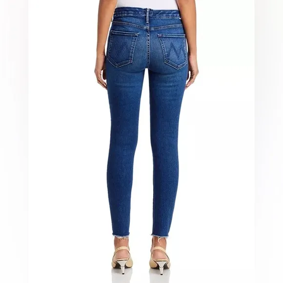 Mother “Looker Ankle Fray” Mid Rise Skinny Jeans In Birds Of Paradise Wash Sz 24