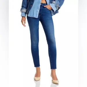 Mother “Looker Ankle Fray” Mid Rise Skinny Jeans In Birds Of Paradise Wash Sz 24