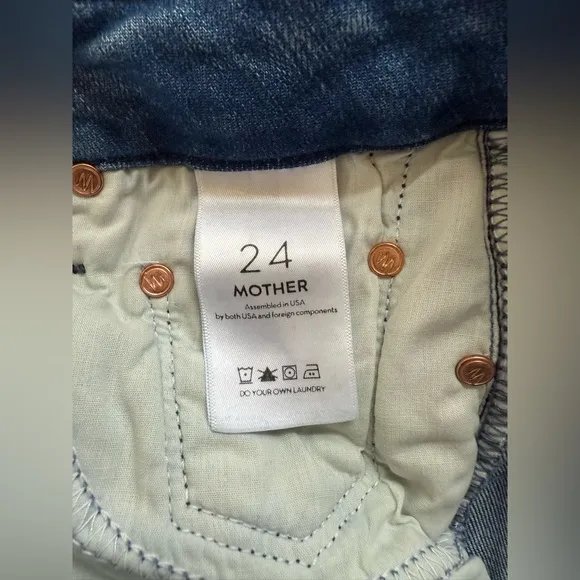 Mother “Looker Ankle Fray” Mid Rise Skinny Jeans In Birds Of Paradise Wash Sz 24