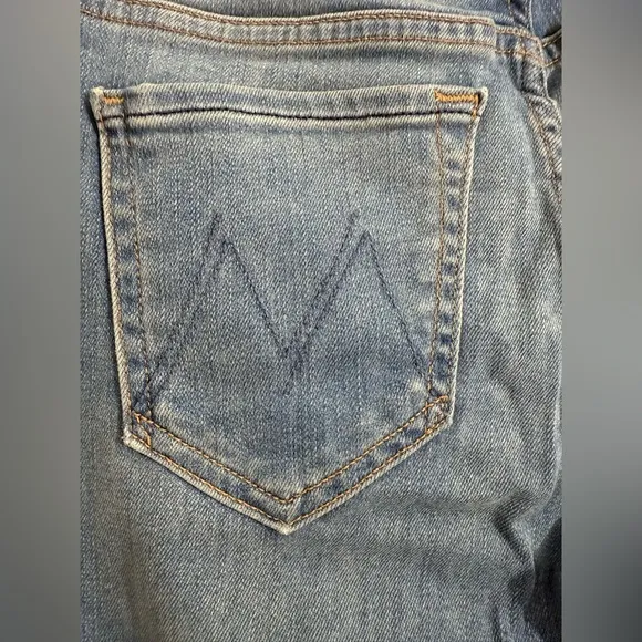 Mother “Looker Ankle Fray” Mid Rise Skinny Jeans In Birds Of Paradise Wash Sz 24