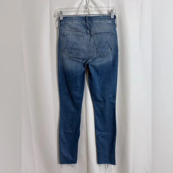 Mother “Looker Ankle Fray” Mid Rise Skinny Jeans In Birds Of Paradise Wash Sz 24