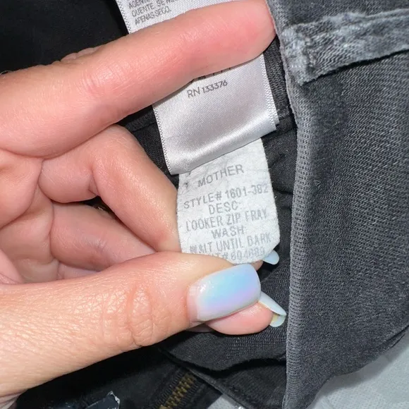 Mother Looker zip fray Jeans shade wait‎ until dark black size US 25