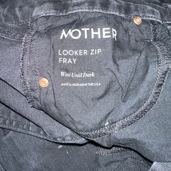 Mother Looker zip fray Jeans shade wait‎ until dark black size US 25
