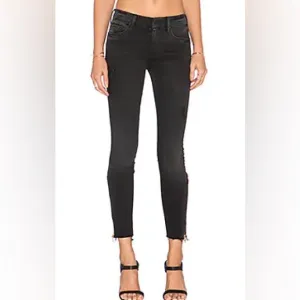 Mother Looker zip fray Jeans shade wait‎ until dark black size US 25
