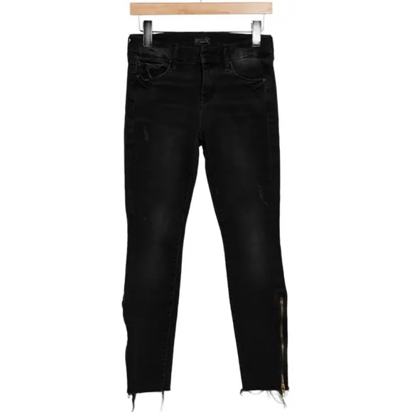Mother Looker zip fray Jeans shade wait‎ until dark black size US 25