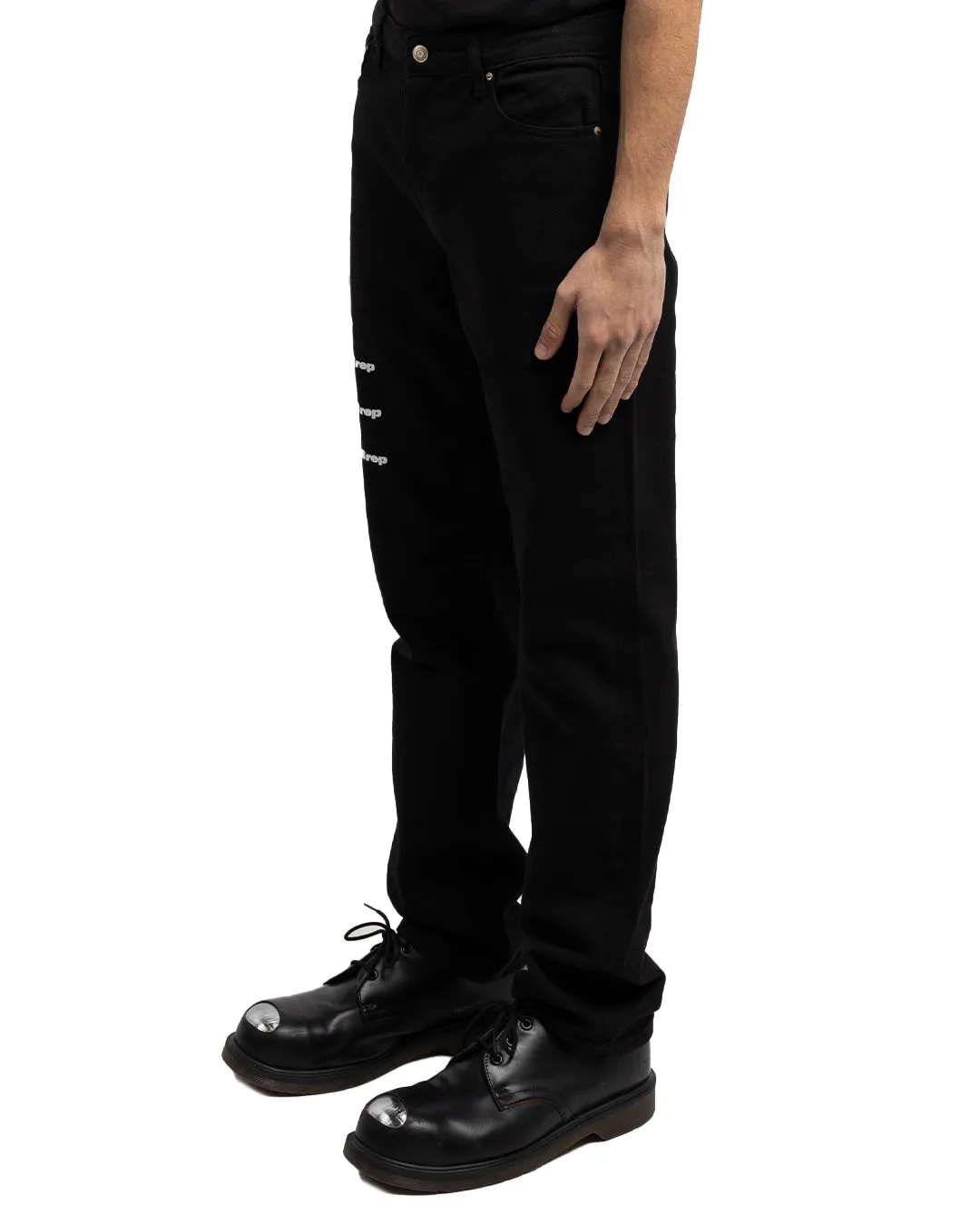 MSFTSrep Logo-Print Straight Leg Jeans Black