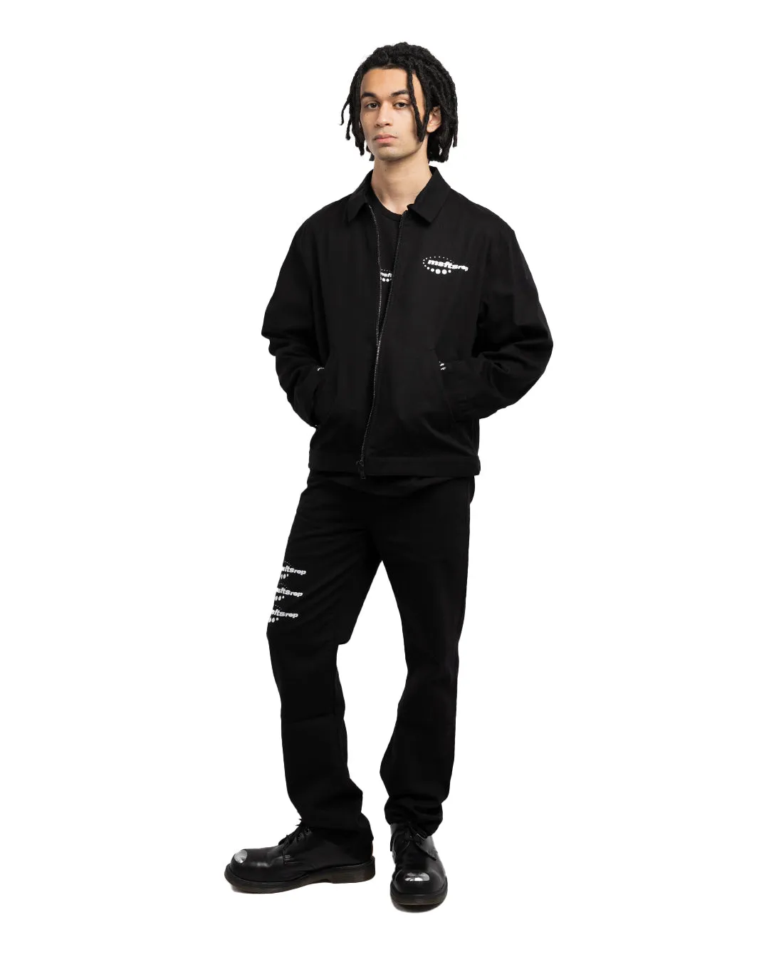 MSFTSrep Logo-Print Straight Leg Jeans Black