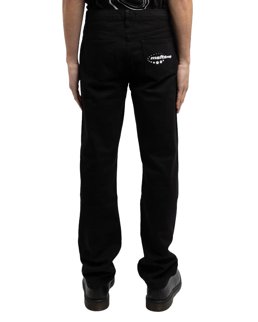 MSFTSrep Logo-Print Straight Leg Jeans Black