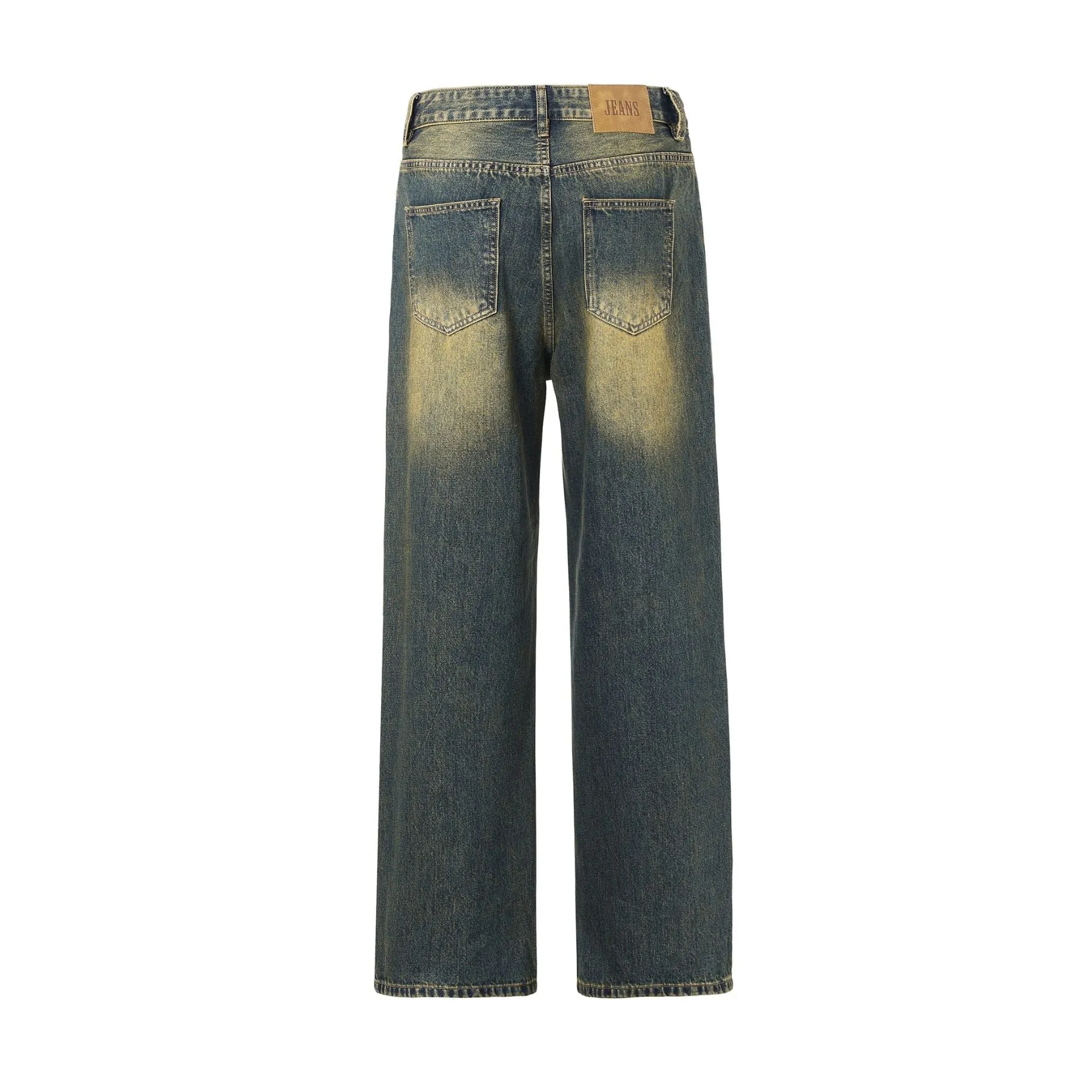 Mud Dyeing Wash Denim Ripped Jeans