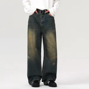 Mud Dyeing Wash Denim Ripped Jeans