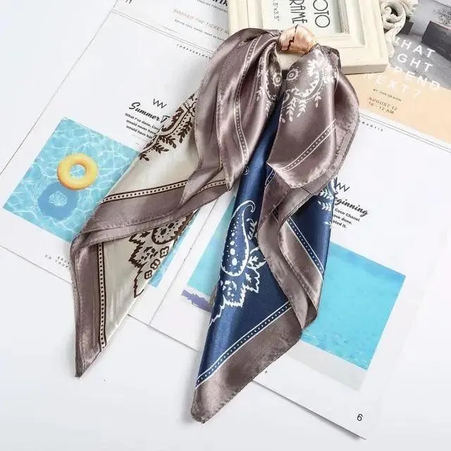 Multi-Functional Square Silk Scarf 60*60cm Headband Hairbands Hair Hoop Accessories For Women,Girl,Lady Head Neck Satin Scarf Handkerchief