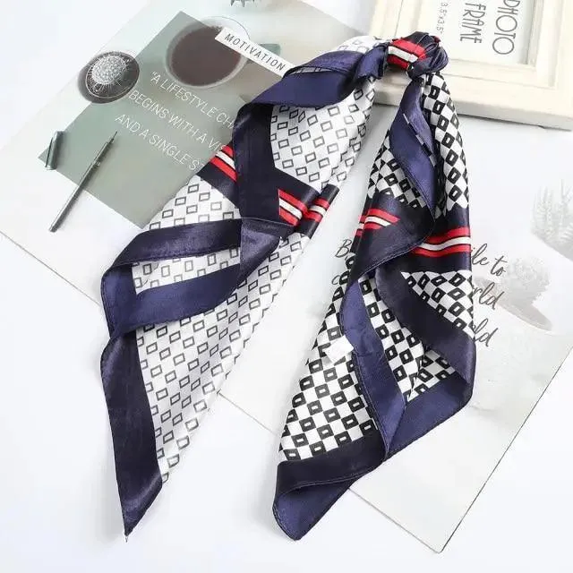 Multi-Functional Square Silk Scarf 60*60cm Headband Hairbands Hair Hoop Accessories For Women,Girl,Lady Head Neck Satin Scarf Handkerchief