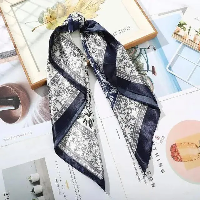 Multi-Functional Square Silk Scarf 60*60cm Headband Hairbands Hair Hoop Accessories For Women,Girl,Lady Head Neck Satin Scarf Handkerchief