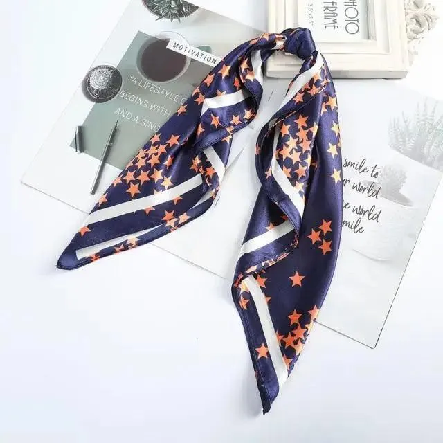 Multi-Functional Square Silk Scarf 60*60cm Headband Hairbands Hair Hoop Accessories For Women,Girl,Lady Head Neck Satin Scarf Handkerchief