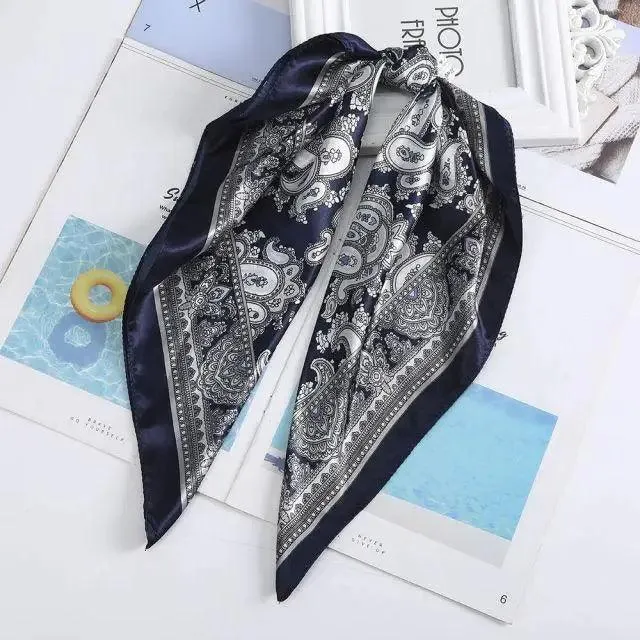 Multi-Functional Square Silk Scarf 60*60cm Headband Hairbands Hair Hoop Accessories For Women,Girl,Lady Head Neck Satin Scarf Handkerchief