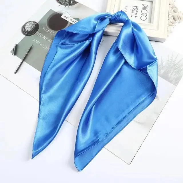 Multi-Functional Square Silk Scarf 60*60cm Headband Hairbands Hair Hoop Accessories For Women,Girl,Lady Head Neck Satin Scarf Handkerchief