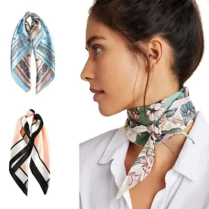 Multi-Functional Square Silk Scarf 60*60cm Headband Hairbands Hair Hoop Accessories For Women,Girl,Lady Head Neck Satin Scarf Handkerchief