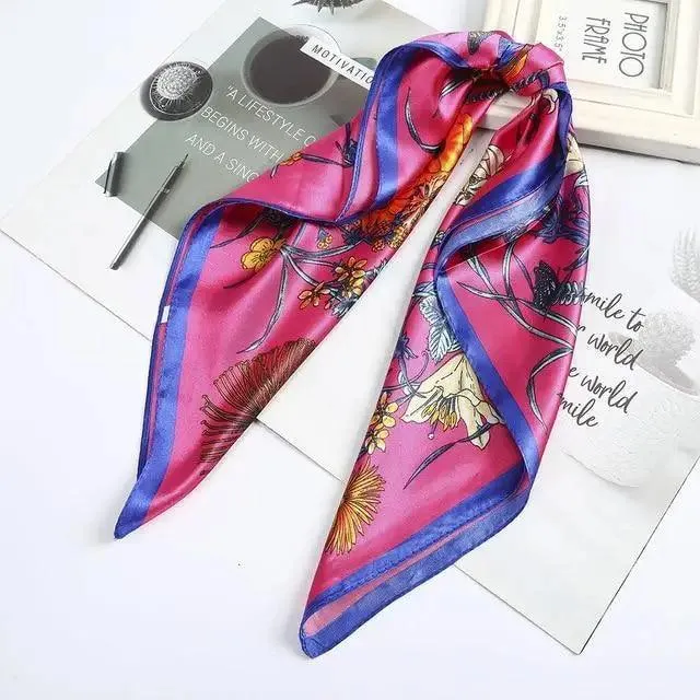 Multi-Functional Square Silk Scarf 60*60cm Headband Hairbands Hair Hoop Accessories For Women,Girl,Lady Head Neck Satin Scarf Handkerchief