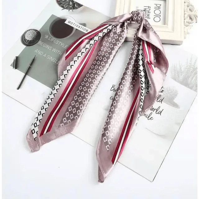 Multi-Functional Square Silk Scarf 60*60cm Headband Hairbands Hair Hoop Accessories For Women,Girl,Lady Head Neck Satin Scarf Handkerchief