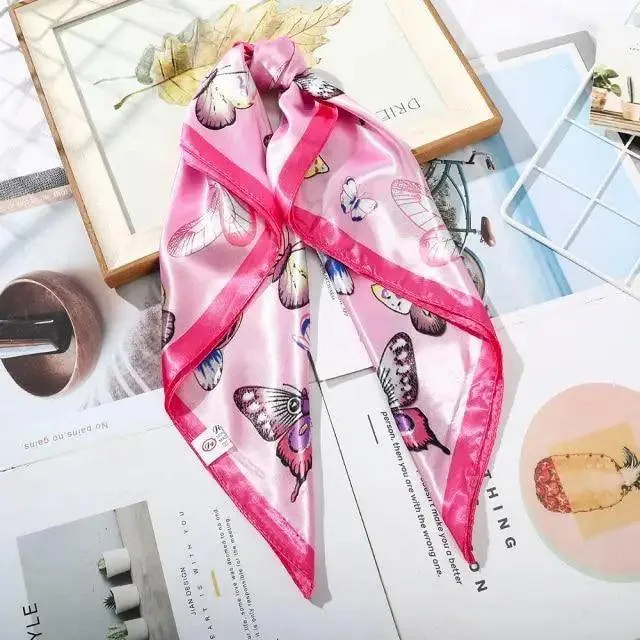 Multi-Functional Square Silk Scarf 60*60cm Headband Hairbands Hair Hoop Accessories For Women,Girl,Lady Head Neck Satin Scarf Handkerchief