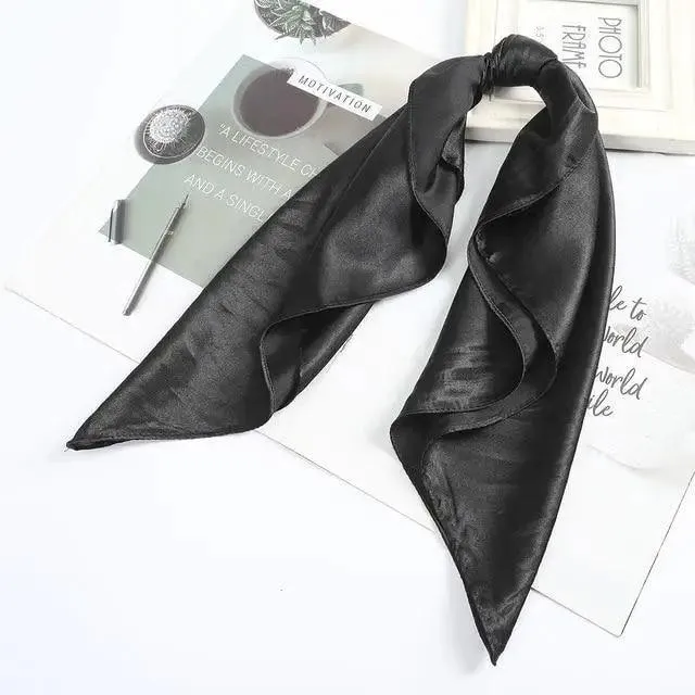 Multi-Functional Square Silk Scarf 60*60cm Headband Hairbands Hair Hoop Accessories For Women,Girl,Lady Head Neck Satin Scarf Handkerchief