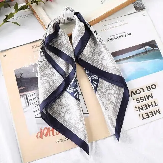 Multi-Functional Square Silk Scarf 60*60cm Headband Hairbands Hair Hoop Accessories For Women,Girl,Lady Head Neck Satin Scarf Handkerchief