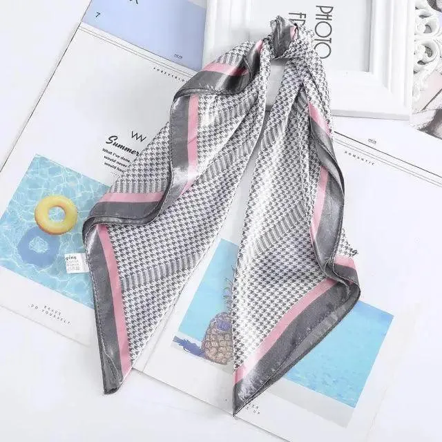 Multi-Functional Square Silk Scarf 60*60cm Headband Hairbands Hair Hoop Accessories For Women,Girl,Lady Head Neck Satin Scarf Handkerchief