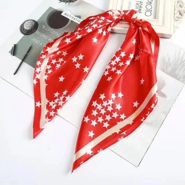 Multi-Functional Square Silk Scarf 60*60cm Headband Hairbands Hair Hoop Accessories For Women,Girl,Lady Head Neck Satin Scarf Handkerchief