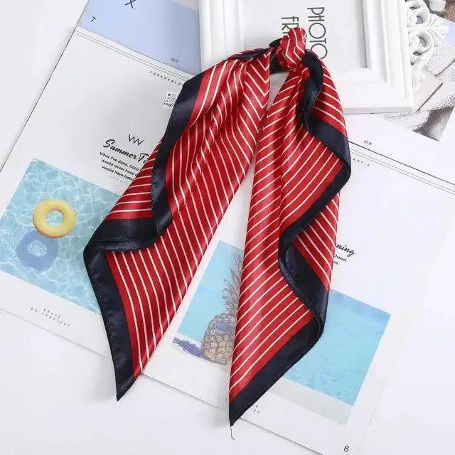Multi-Functional Square Silk Scarf 60*60cm Headband Hairbands Hair Hoop Accessories For Women,Girl,Lady Head Neck Satin Scarf Handkerchief