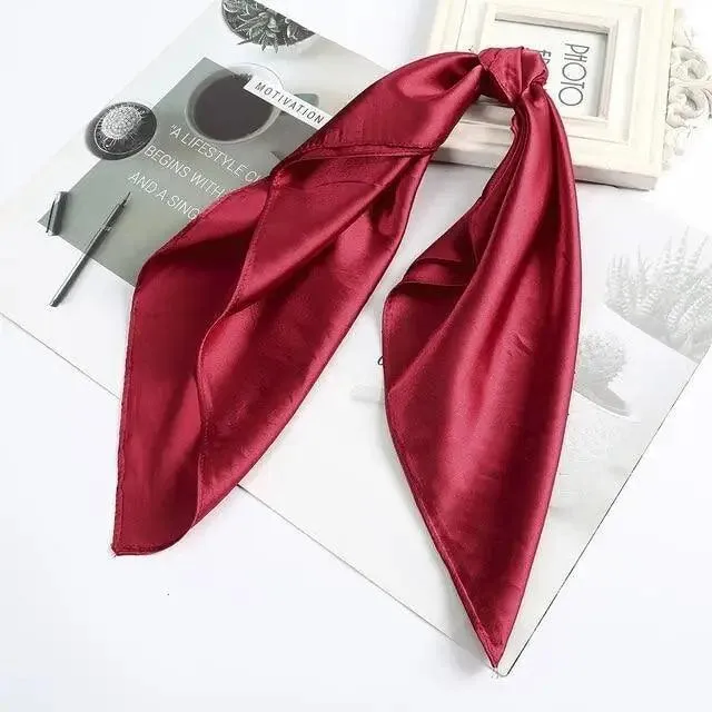 Multi-Functional Square Silk Scarf 60*60cm Headband Hairbands Hair Hoop Accessories For Women,Girl,Lady Head Neck Satin Scarf Handkerchief