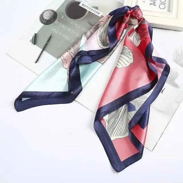 Multi-Functional Square Silk Scarf 60*60cm Headband Hairbands Hair Hoop Accessories For Women,Girl,Lady Head Neck Satin Scarf Handkerchief