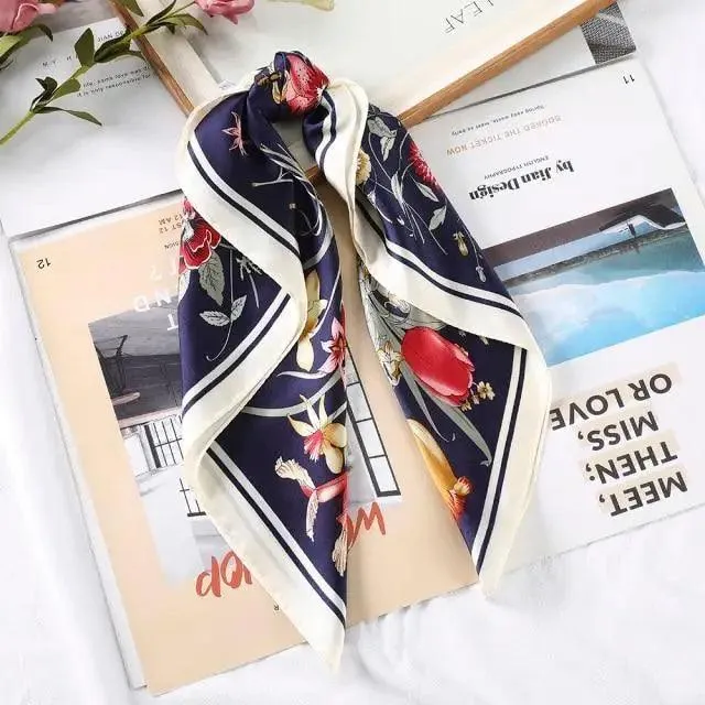 Multi-Functional Square Silk Scarf 60*60cm Headband Hairbands Hair Hoop Accessories For Women,Girl,Lady Head Neck Satin Scarf Handkerchief