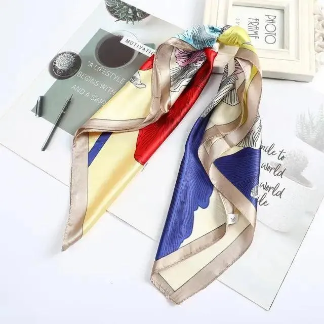 Multi-Functional Square Silk Scarf 60*60cm Headband Hairbands Hair Hoop Accessories For Women,Girl,Lady Head Neck Satin Scarf Handkerchief